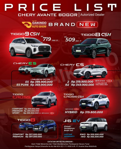 Pricelist Harga Chery marunda 2025